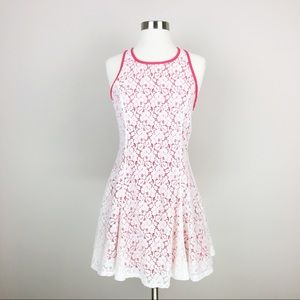 BUTTONS Lace Overlay Dress Fit n' Flare Size M